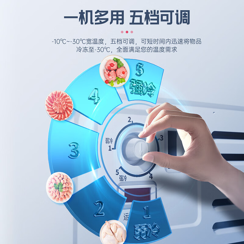 澳柯玛(AUCMA)商用卧式冷冻柜冰柜全篮筐 弧形玻璃门展示柜雪糕展示柜 超市冰淇淋速冻冷柜高清大图