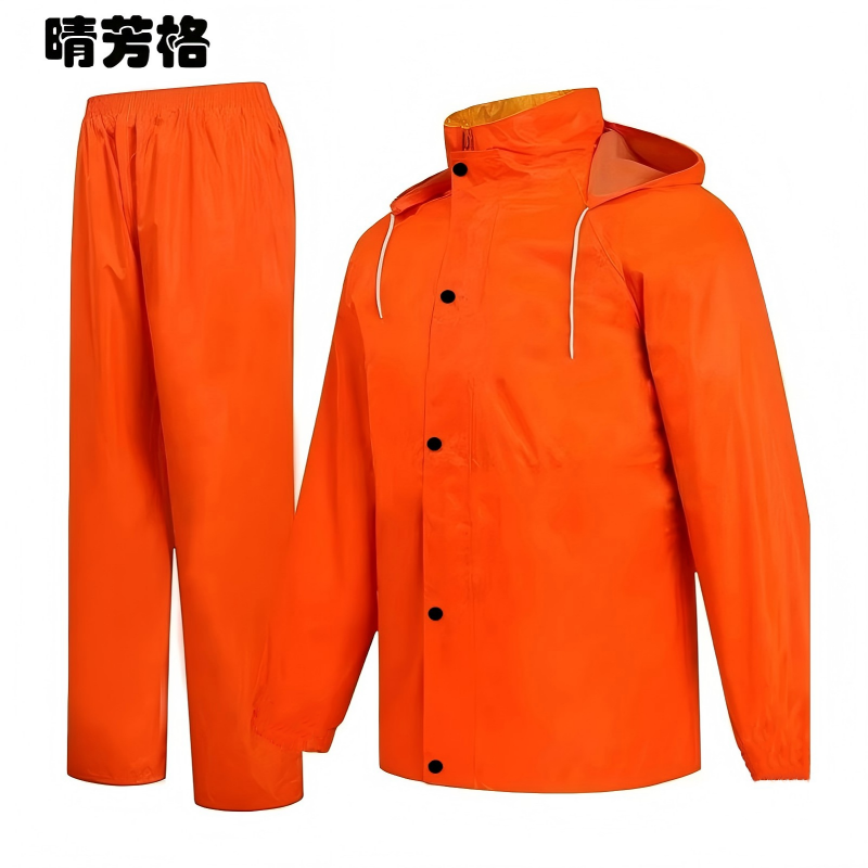 晴芳格 QFG-10 均码雨衣(计价单位:件)橙色 防护颈部 实用性高 穿着舒适高清大图