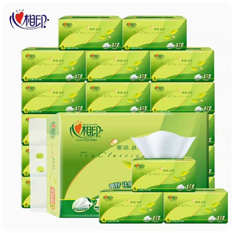 芳美达 心相印纸巾抽纸家用实惠装餐巾纸抽面巾纸 132*190 3层130抽20包整箱高清大图