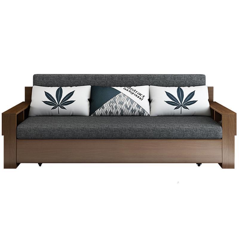 森美人可折叠小户型多功能两用沙发床简约现代储物坐卧两用实木沙发床 2.05米海绵款带两个储物箱颜色联系客服备注 1.5米-1.8米