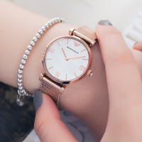 阿玛尼(Emporio Armani)女士手表皮带简约时尚女士石英表 女表欧美品牌
