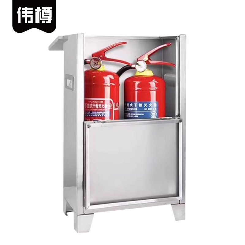 伟樽不锈钢灭火器箱42*22*68cm(304)(8kg*2)个高清大图