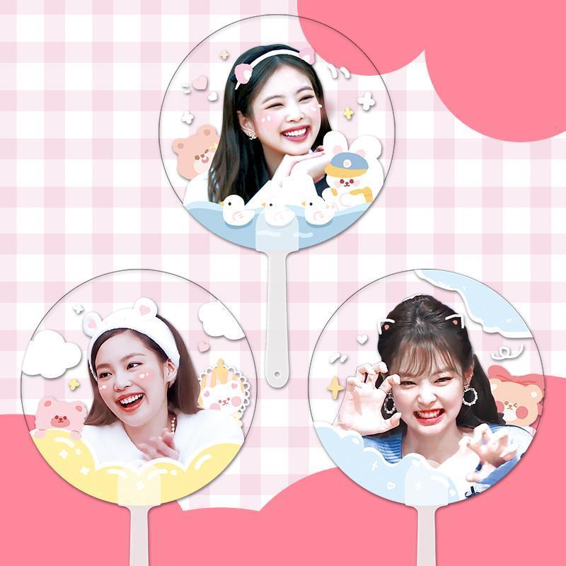 blackpink周边迷你透扇jennielisajisoorosé扇子吊坠挂件同款 jennie