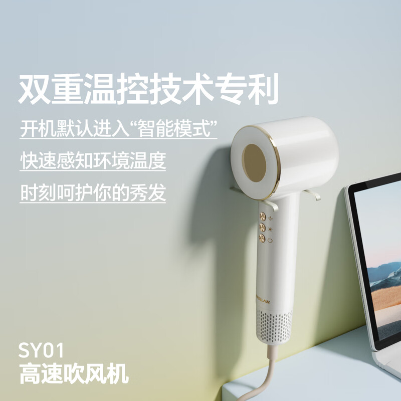 铭仕朗(MINSLAN) 高速吹风机不伤发超静音速干大风力护发家用宿舍吹风筒大功率 SY01高清大图