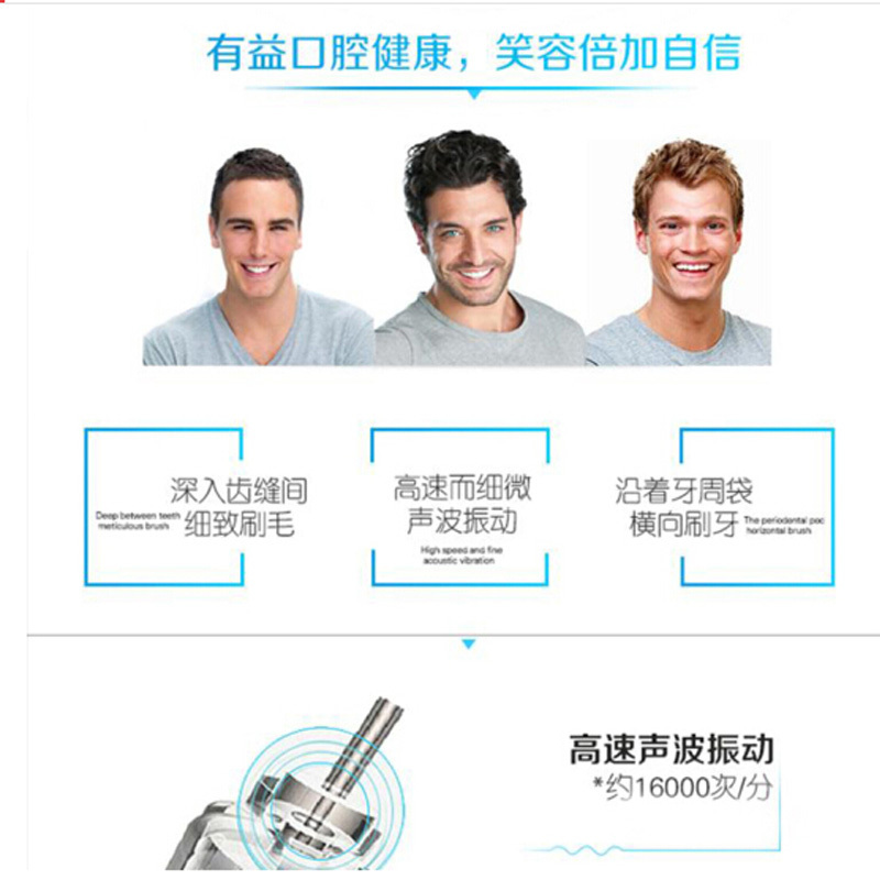 松下(Panasonic)电动声波牙刷便携式成人家用清洁口腔电动牙刷 EW-DS18-K