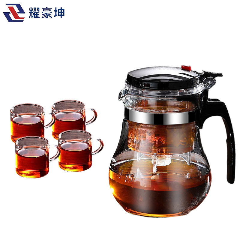 耀豪坤 飘逸壶+四个茶杯 1200ML/套高清大图