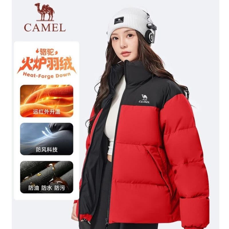 骆驼(CAMEL)中厚蓬松羽绒服秋冬季新同款男女装户外防风防泼水休闲面包服外套C36CAYL6098C图片