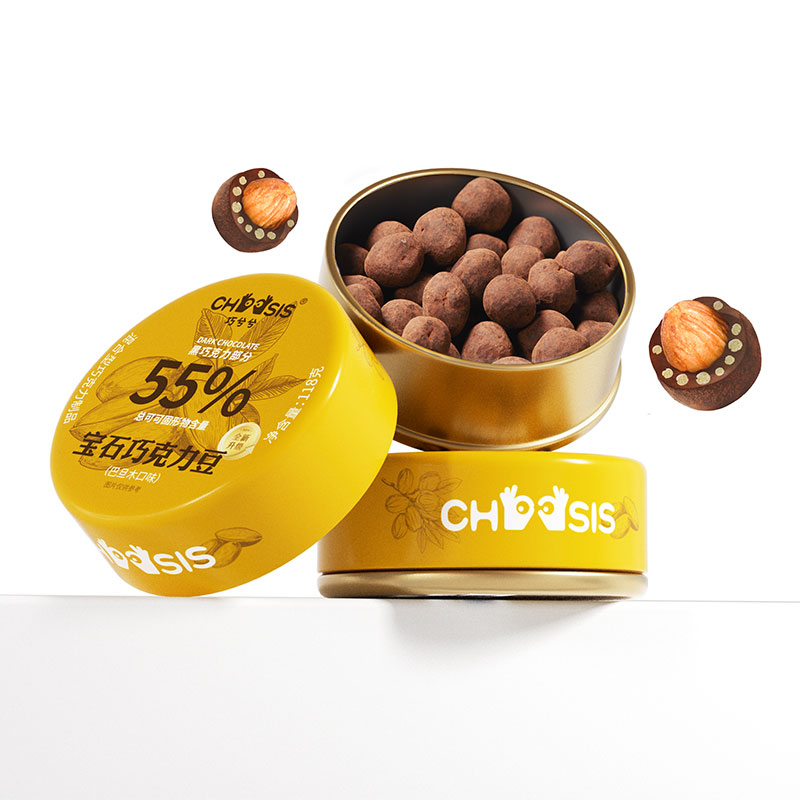 巧兮兮宝石巧克力豆(巴旦木口味)118g*2罐装 休闲零食高清大图