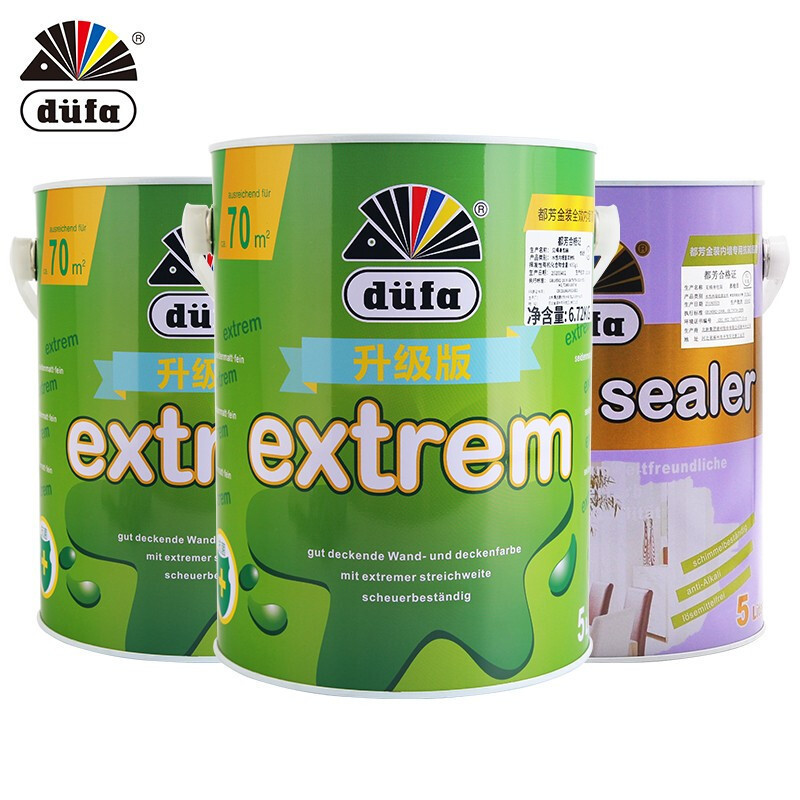都芳(DUFA) 金装抗菌全效升级版 内墙乳胶漆 水性油漆涂料 墙面漆套装15L