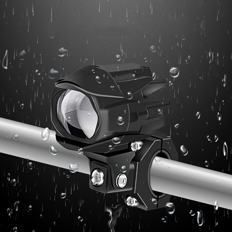 邦可臣摩托车射灯透镜改装远近光一体强光爆闪外置铺路灯超亮远射灯