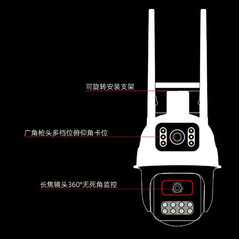 SKYWORTH/创维枪球联动智能摄像机600万超清 双摄像头 智能追踪高清大图