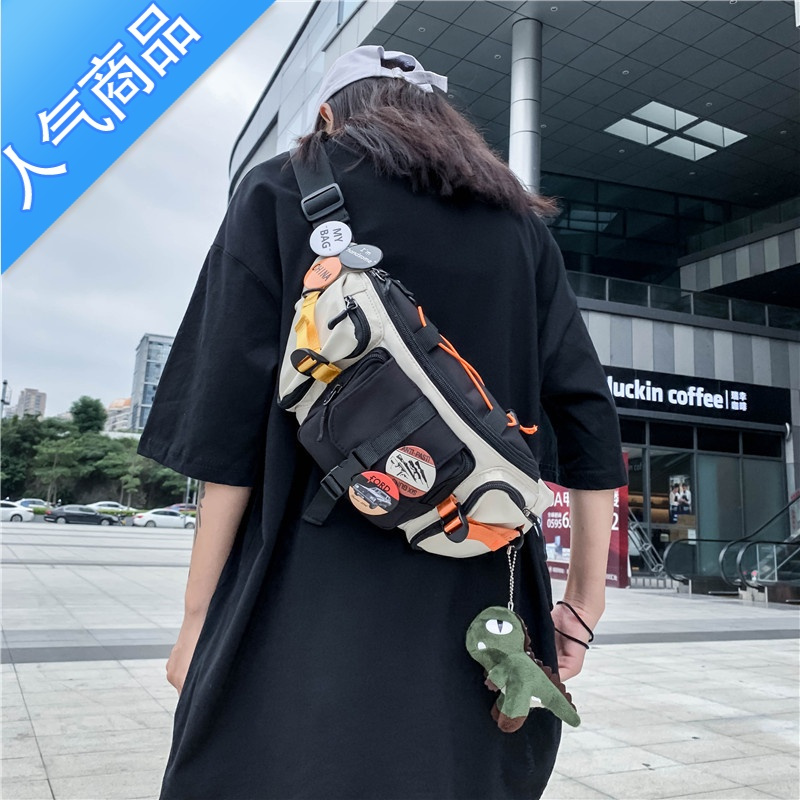 封后单肩斜挎包男潮牌运动款夏季小包2021新款日系胸包腰包ins百搭女