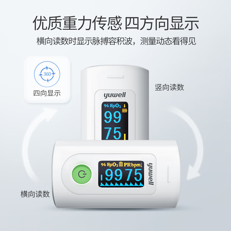 鱼跃(yuwell)*血氧仪指夹式 医用级款血氧饱和度检测器指脉氧仪YX302