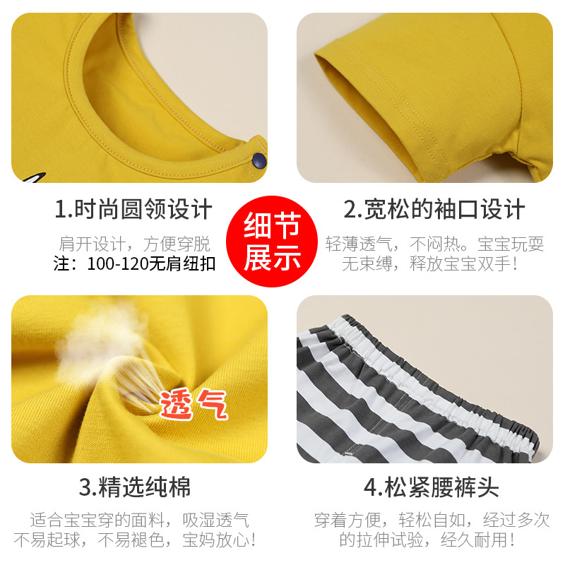 小马波迪宝宝夏0-3岁女婴儿男纯棉薄款衣服潮2儿童两件套幼儿小童夏季套装