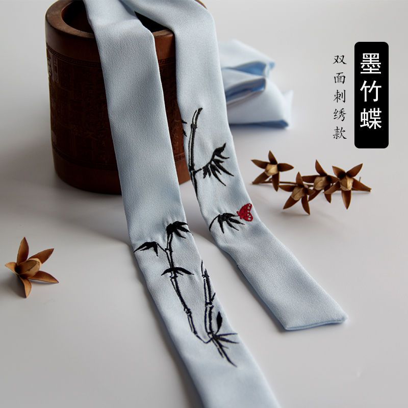 彼岸花白色15米古风发带刺绣发带腰带汉服配饰汉服发带超仙彼岸花发带