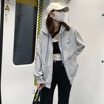 唐狮春秋外套女连帽韩版宽松上衣休闲运动风气质简约百搭