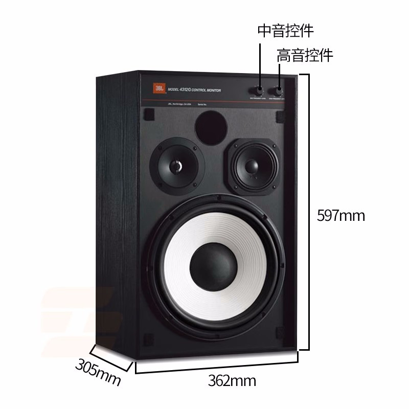 JBL 4312G高保真HiFi发烧专业演播室录音棚工作室胆机音箱 白色高清大图
