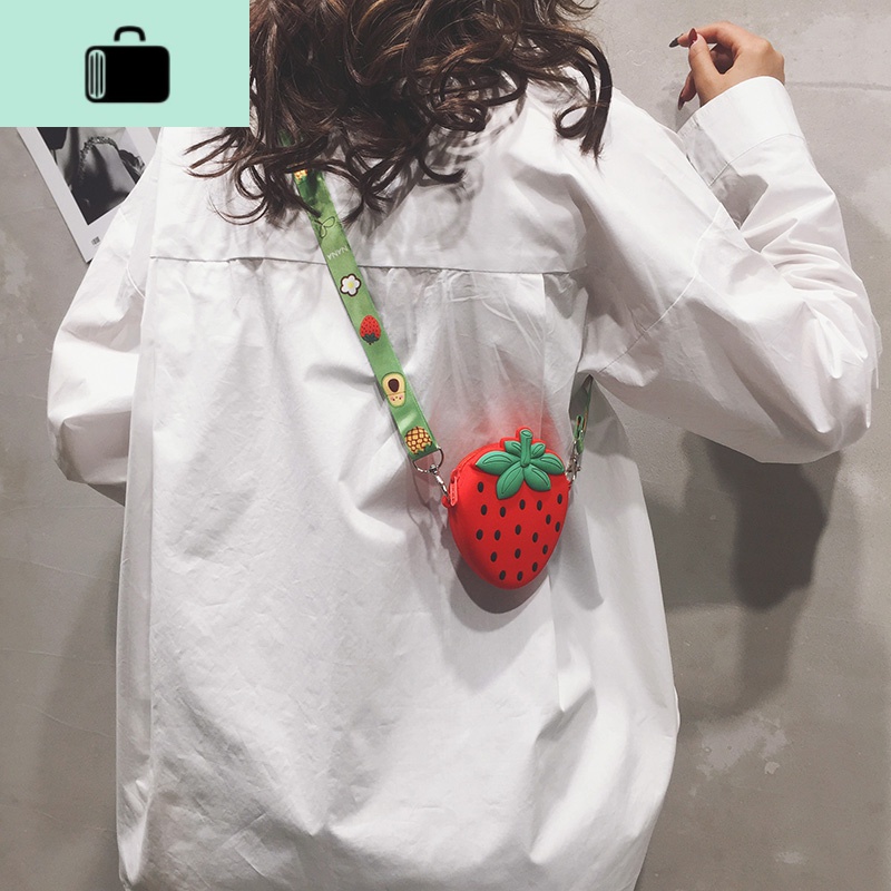 可爱包包女新款2020迷你ins网红个性水果零钱包潮百搭单肩斜挎包NEW LAKE 草莓