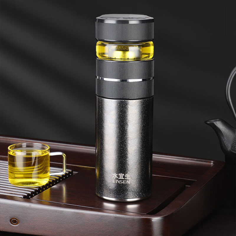 水宜生保温杯400ml抗菌茶水分离杯套装T819(随机发货)高清大图