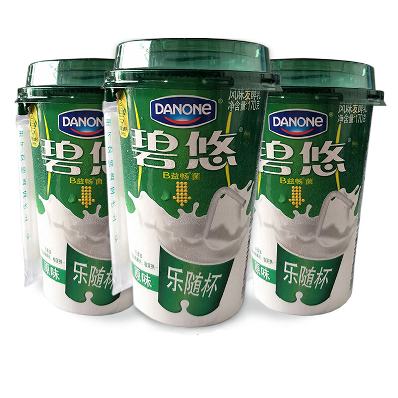 达能碧悠无添加原味风味发酵乳170g4杯