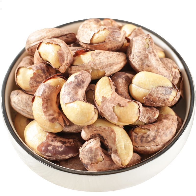 原味越南紫皮大腰果带皮炭烧果仁盐焗小食坚果散装称特产 大颗粒净重