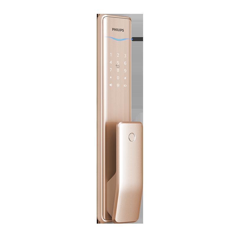 飞利浦(Philips)智能门锁 阿尔法(Alpha 蓝牙版)全自动家庭用防盗锁推拉全自动 电子锁 香槟金