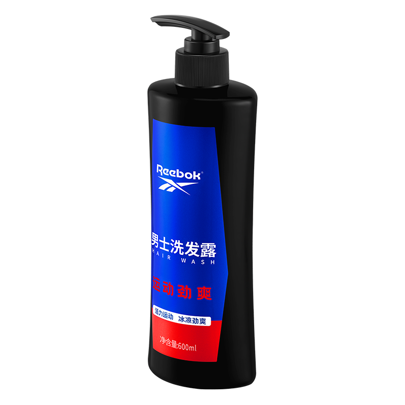 REEBOK锐步男士洗发露-运动劲爽600ml 控油止痒温和清洁去屑洗发露持久留香洗头膏男高清大图