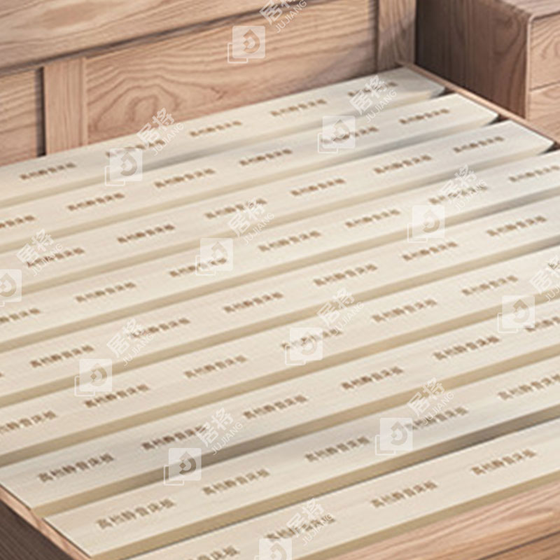 居将 JJ4022718 简约白蜡木实木床原木风单人床1.5米含两个床头柜高清大图