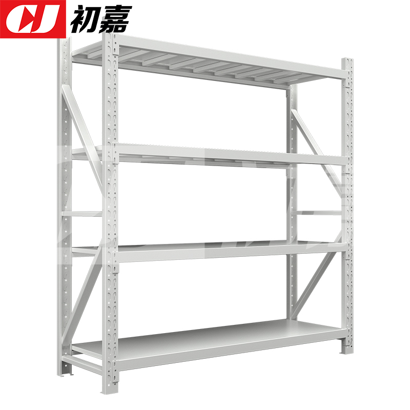 初嘉(CJ)仓储货架库房置物架中型货架灰白色主架2000*500*2000mm/200kg
