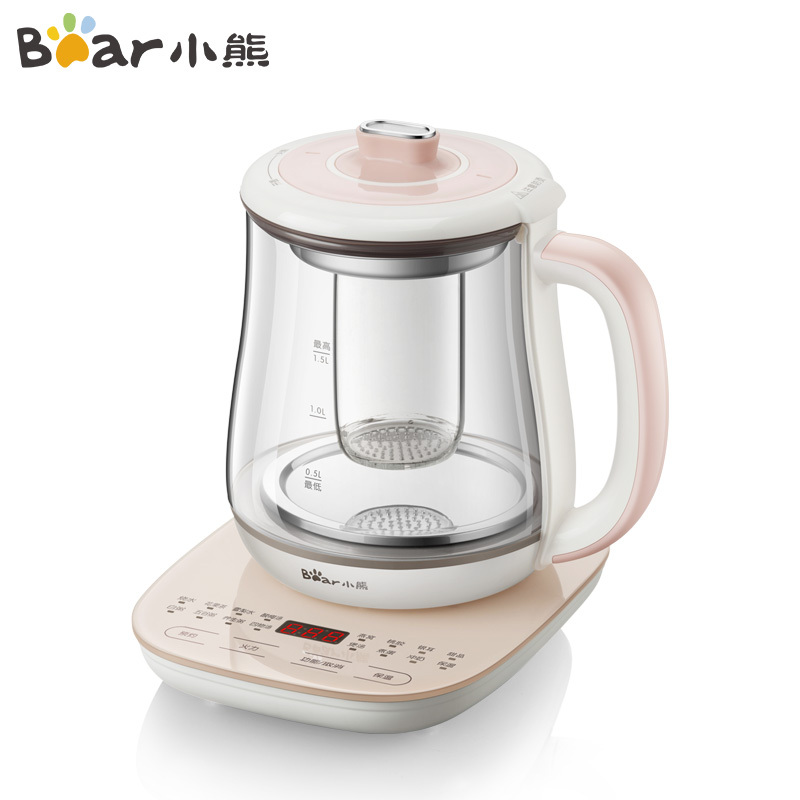 小熊(Bear)养生壶 YSH-B15Q3 1.5L家用办公室花茶壶加厚玻璃烧水壶燕窝炖盅苏宁自营