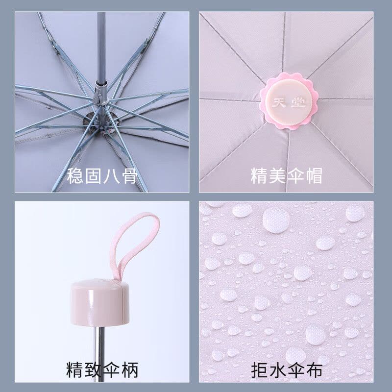 天堂伞336T晴雨两用伞折叠女男士定制广告伞印logo防晒伞晴雨伞遮阳伞8骨直径99cm100把起印图片