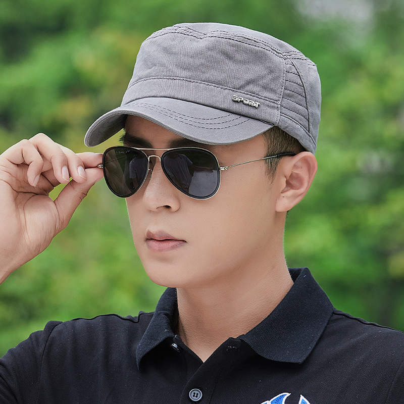 男士帽子夏季防晒太阳平顶鸭舌帽男爸爸休闲春夏天百搭遮阳棒球帽