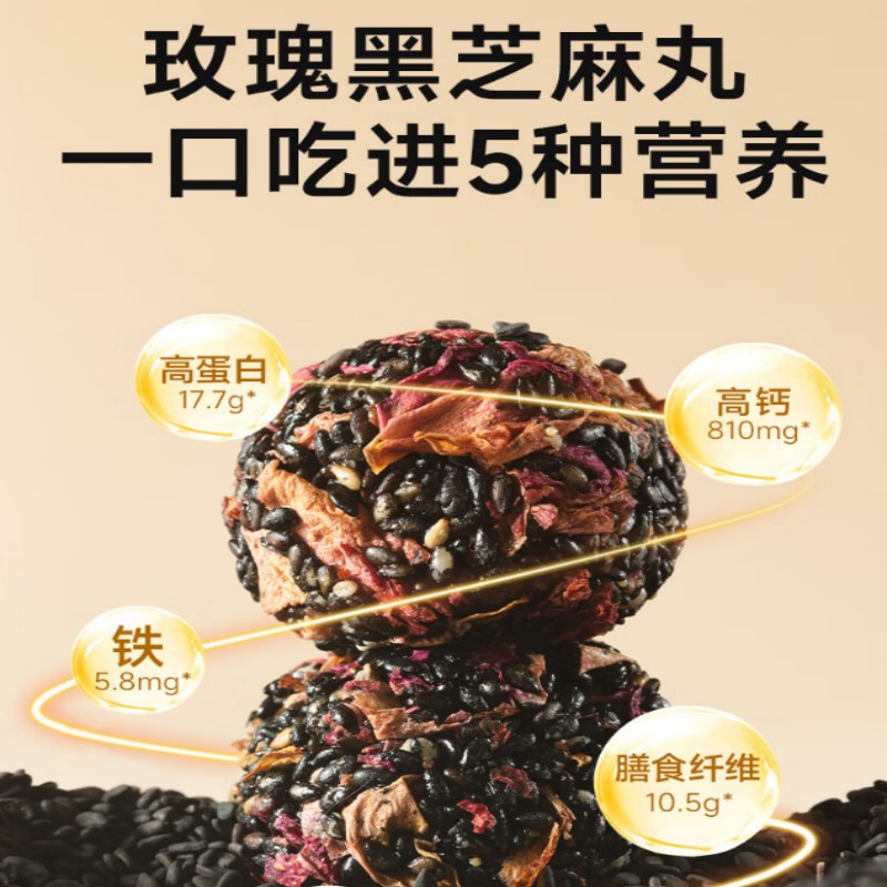 糖友厨房玫瑰黑芝麻丸90g/袋高清大图