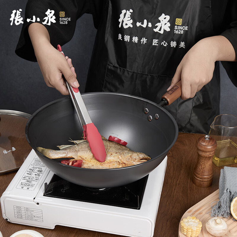 张小泉食刻深层防锈铁锅C32860100 炒锅不粘锅家用炒菜锅无涂层高清大图