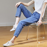 唐狮春秋新款牛仔裤女小脚宽松设计感老爹裤显瘦高街风潮