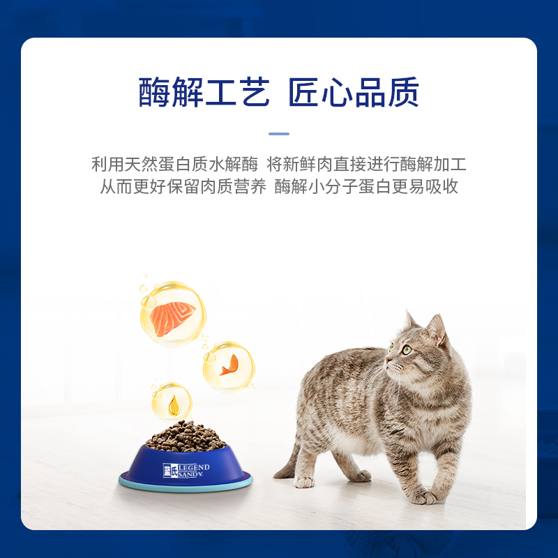 蓝氏猫粮无谷酶解八种鱼鲜猫粮英短发腮成猫幼猫通用型50%肉1磅