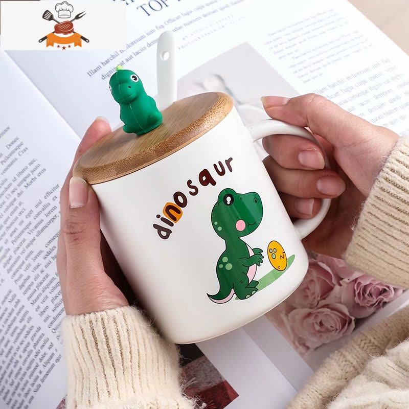 陶瓷马克杯带盖创意可爱家用早餐牛奶杯子喝水杯家咖啡杯男女茶杯 敬平图片