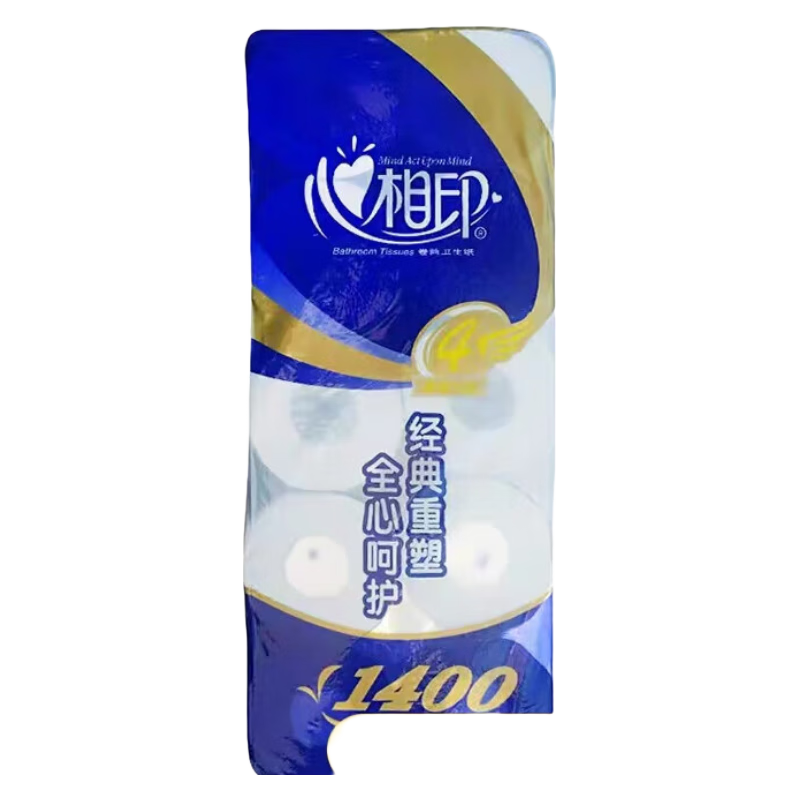 心相印BT910卫生纸卷纸巾家用卷纸批发卷筒纸卫生纸巾厕纸家庭装 4层 140g/卷*10卷高清大图