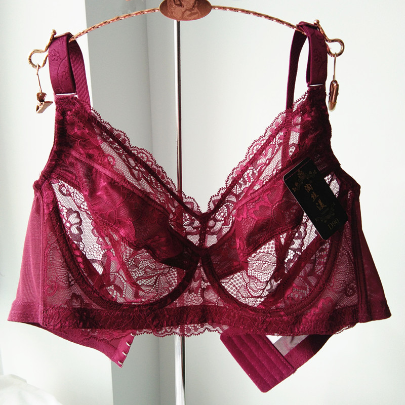 hlcoman夏季超薄款大码内衣全罩杯大号加大加肥胸罩胖mm大胸显小文胸