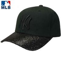 2019春夏新款正品MLB洋基道奇队棒球帽防晒遮阳帽NY黑色亮片男女鸭舌帽子