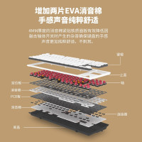 黑峡谷(Hyeku)X3 有线/无线2.4G双模机械键盘永劫无间 87键PBT键帽笔记本电脑键盘 龙舌兰日出 流沙金轴
