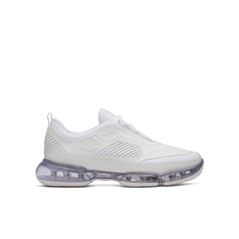 PRADA 普拉达(PRADA)白色针织休闲运动鞋杏仁鞋头透气舒适跑步鞋男