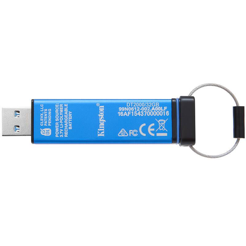 [免邮]金士顿(Kingston)DT2000 32GB USB3.1 读速120MB/s 加密蓝色U盘