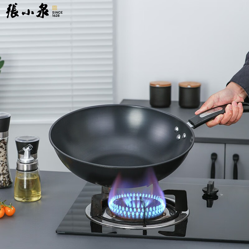 张小泉 锦厨系列精铁 锅具套装家用炒锅32cm 汤锅 煎锅通用 C35260100锦厨锅具三件套 3件套高清大图