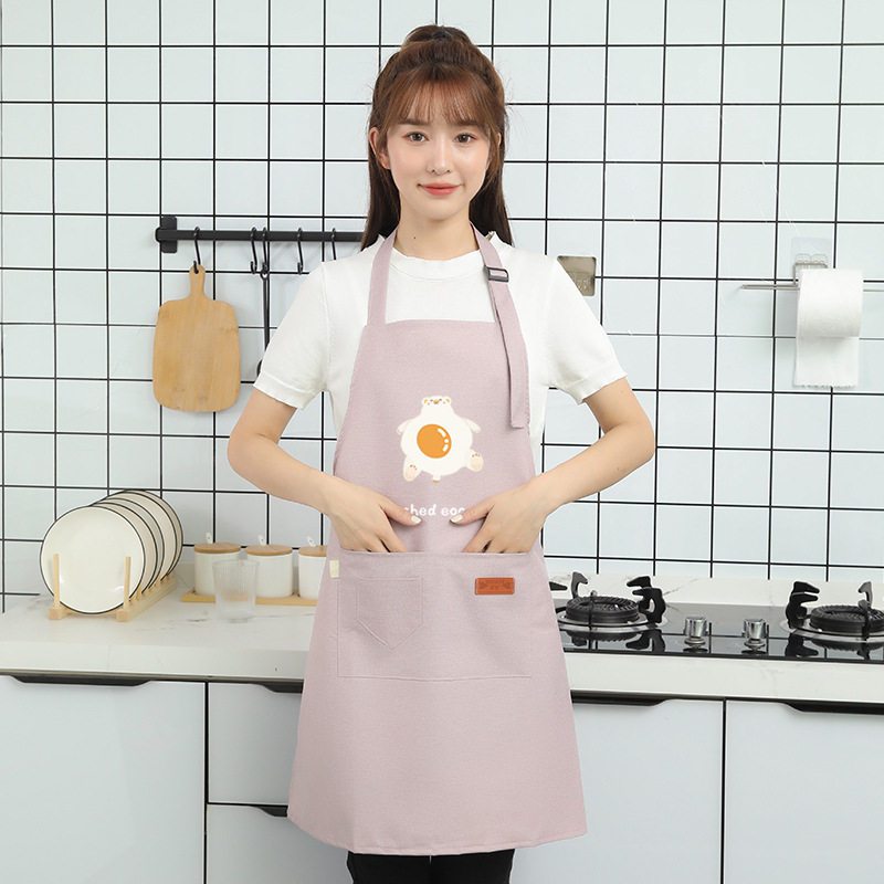 围裙家用厨房防水防油男女工作服布卡通印花日系韩版时尚围腰罩衣