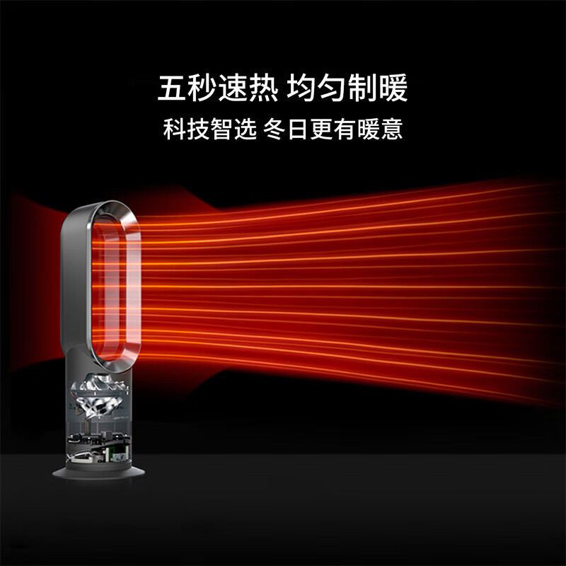 戴森 空气净化风扇家用多功能智能无叶电风扇净化制暖凉风三合一除菌除甲醛HP07 黑镍色高清大图