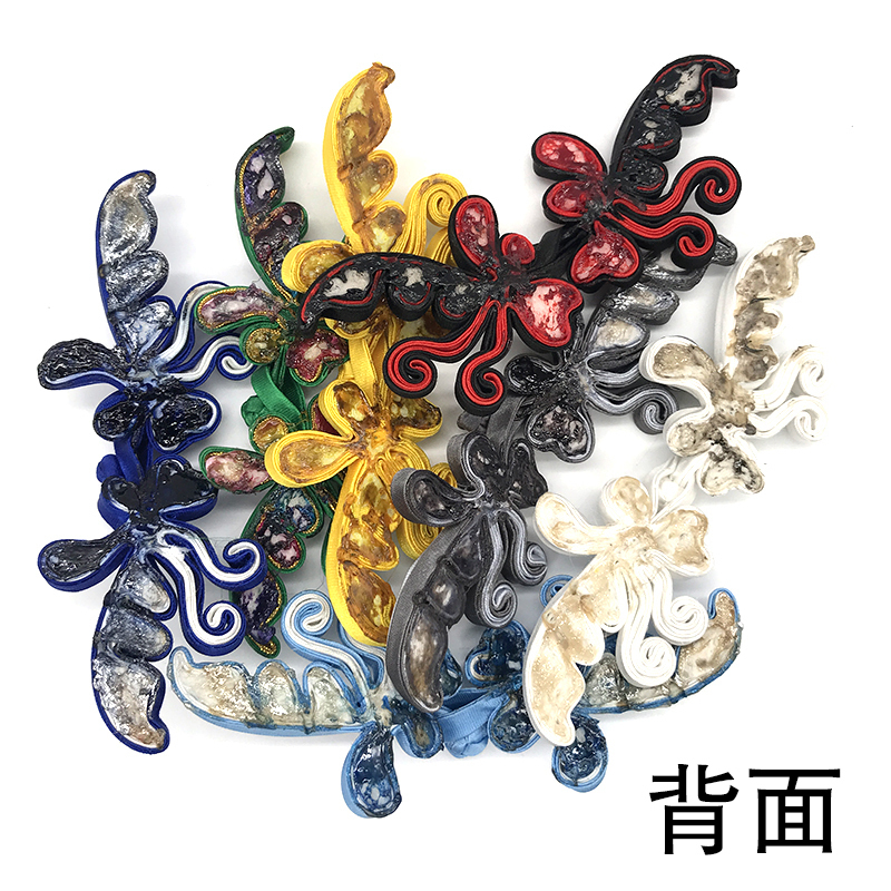 苏斯 盘扣扣子中式旗袍手工盘扣 唐装旗袍扣 小飞燕复古装饰中式辅料礼服花扣 050D小飞燕 红金边+大红