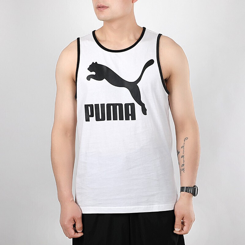 puma彪马男装新款运动服大logo休闲无袖t恤597456