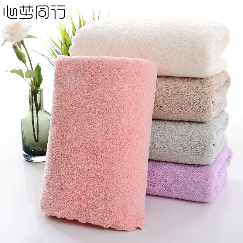 心梦同行 珊瑚绒毛巾卫生间擦手巾吸水抹布 35*75cm/70g/2202/条图片