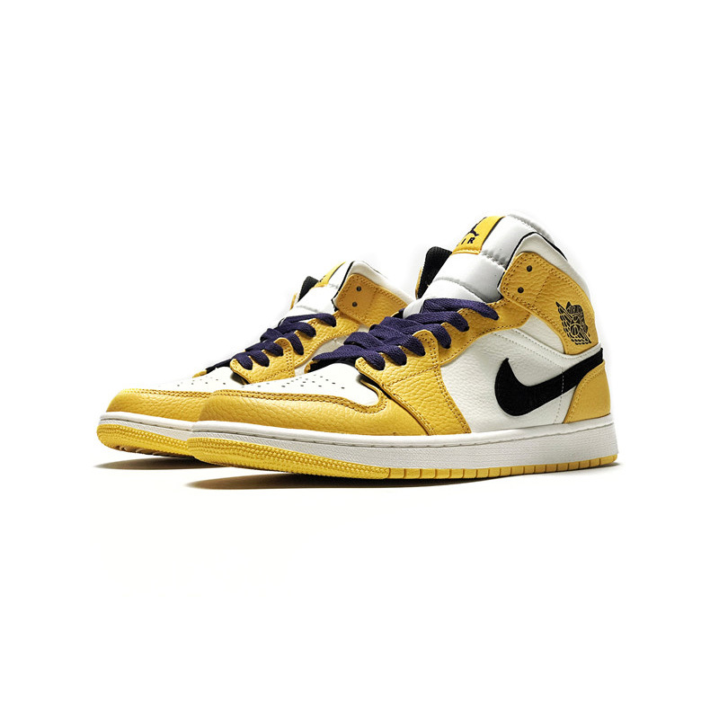 jordan1aj1紫金湖人男女中帮运动休闲篮球板鞋跑步鞋852542700bq6931